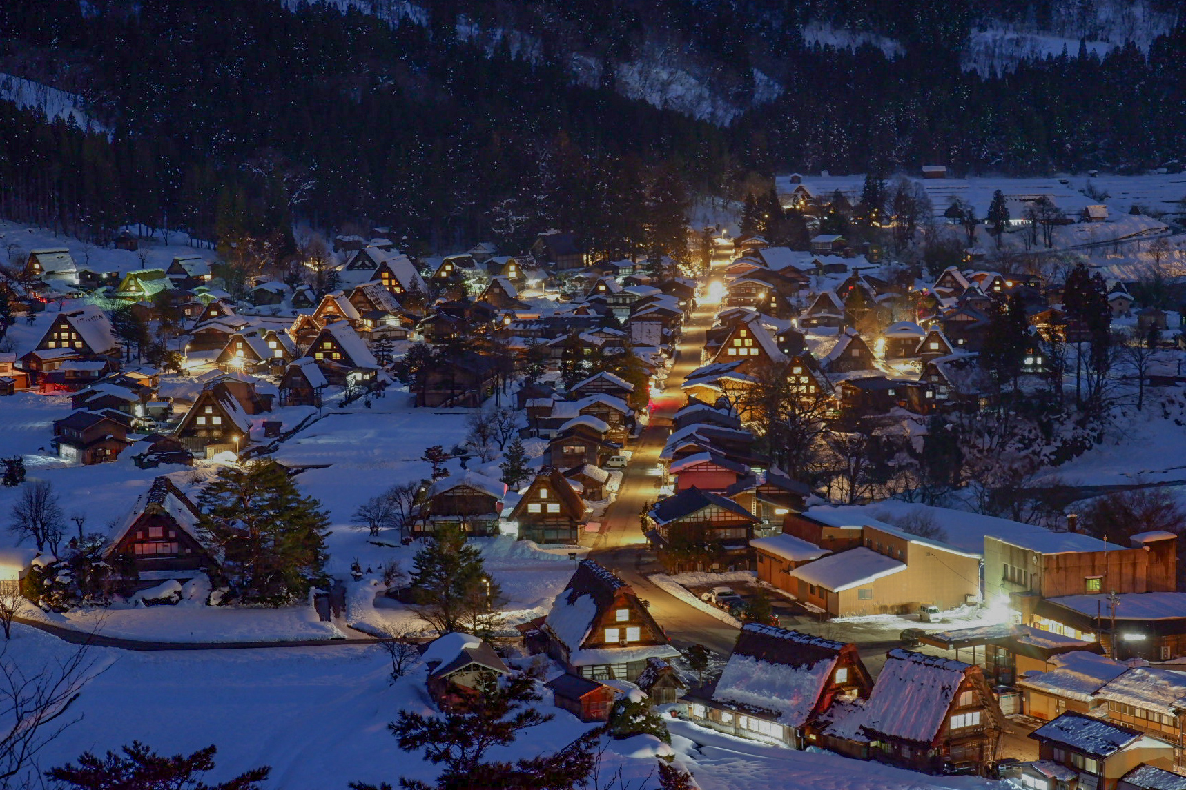 白川鄉合掌村點燈-夢幻冬日薑餅屋美景